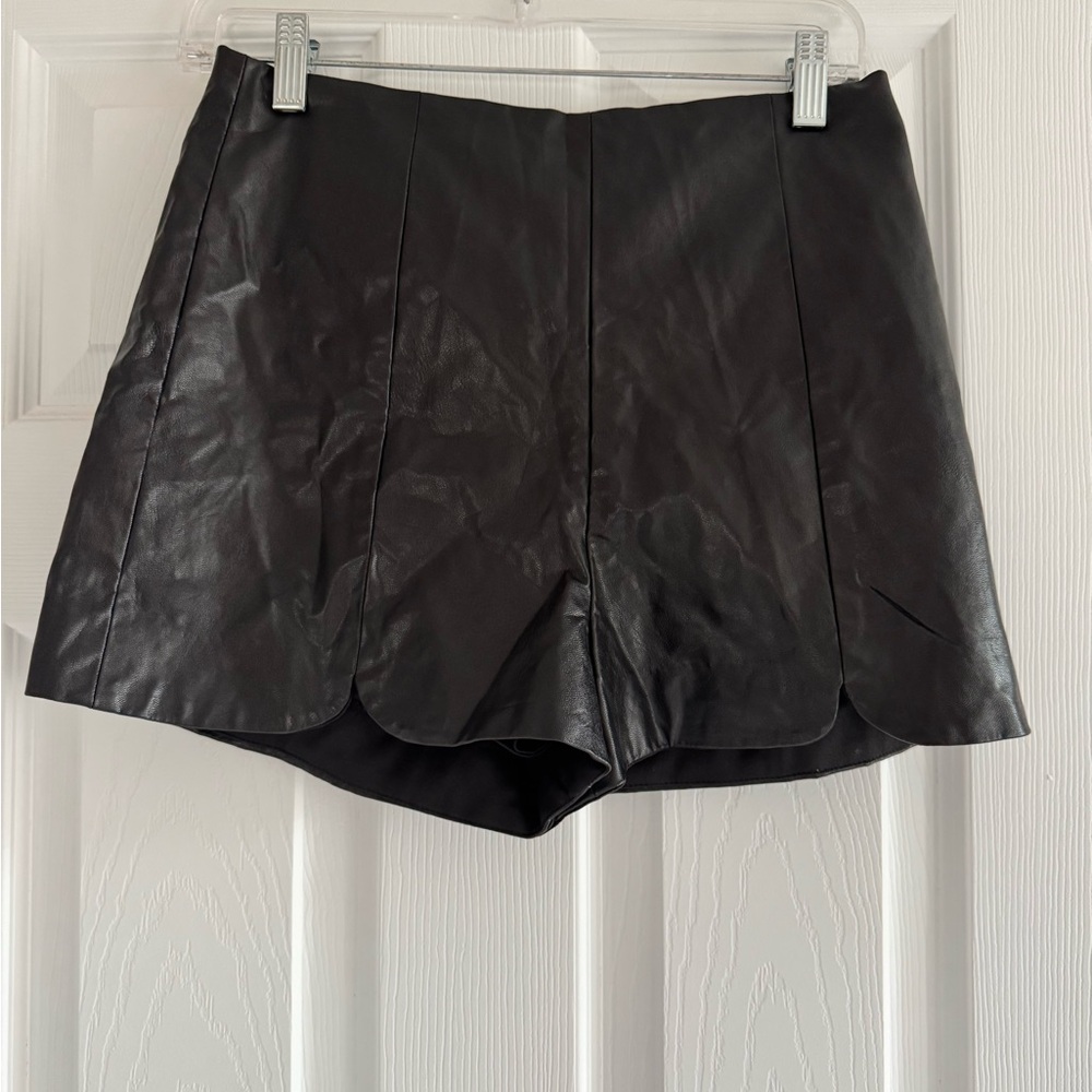 Black pleather Shorts